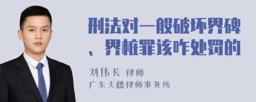 刑法对一般破坏界碑、界桩罪该咋处罚的