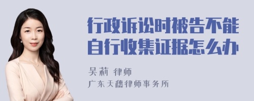 行政诉讼时被告不能自行收集证据怎么办