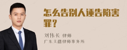 怎么告别人诬告陷害罪？