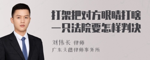 打架把对方眼睛打瞎一只法院要怎样判决