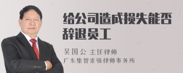 给公司造成损失能否辞退员工