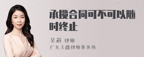 承揽合同可不可以随时终止