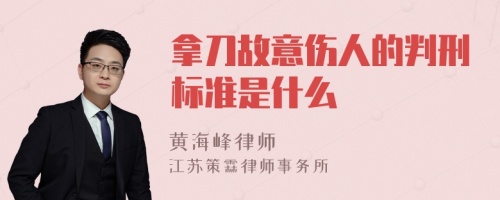 拿刀故意伤人的判刑标准是什么