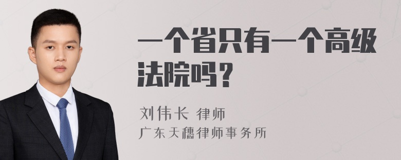 一个省只有一个高级法院吗？