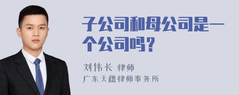 子公司和母公司是一个公司吗？