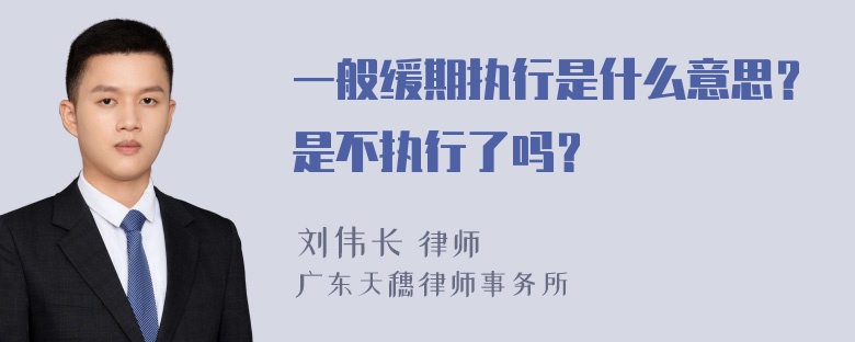 一般缓期执行是什么意思？是不执行了吗？