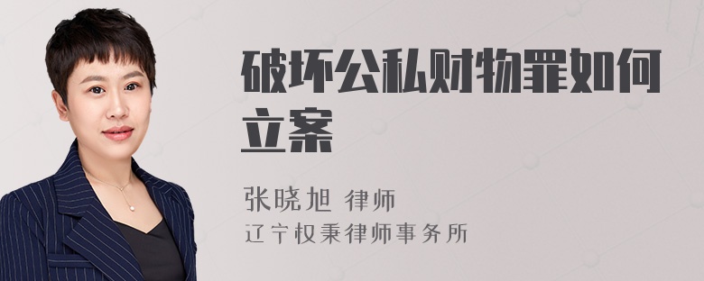 破坏公私财物罪如何立案