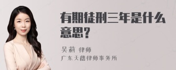 有期徒刑三年是什么意思?