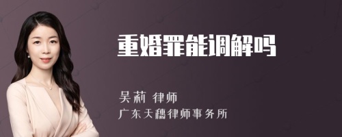 重婚罪能调解吗