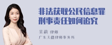 非法获取公民信息罪刑事责任如何追究