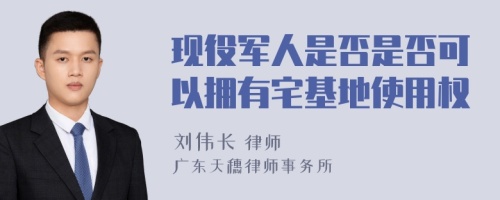 现役军人是否是否可以拥有宅基地使用权