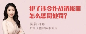 犯了违令作战消极罪怎么惩罚处罚?