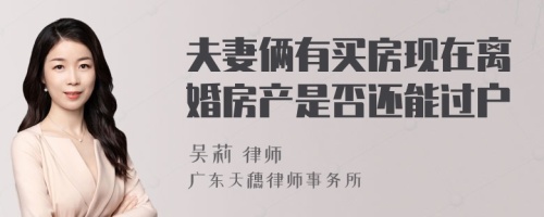 夫妻俩有买房现在离婚房产是否还能过户