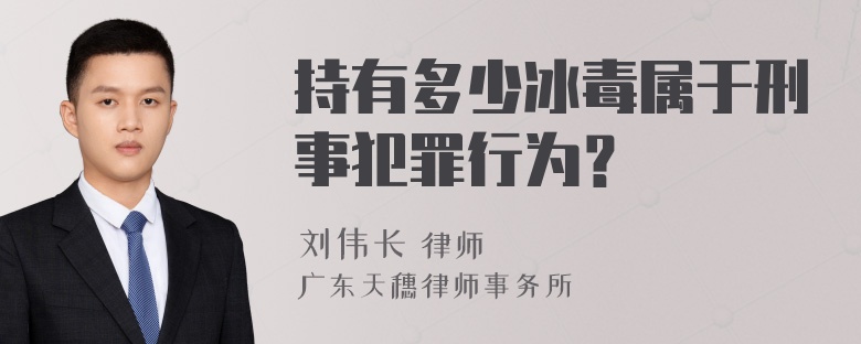 持有多少冰毒属于刑事犯罪行为？