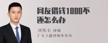 网友借钱1000不还怎么办