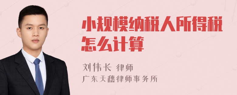 小规模纳税人所得税怎么计算