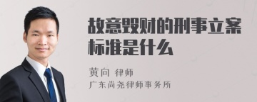 故意毁财的刑事立案标准是什么