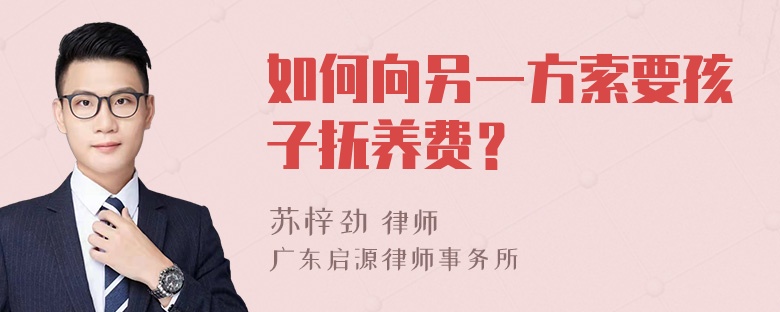 如何向另一方索要孩子抚养费？