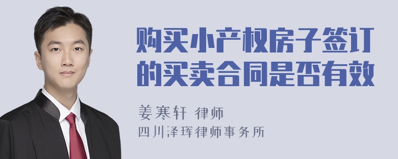 购买小产权房子签订的买卖合同是否有效