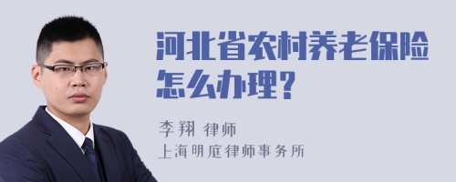 河北省农村养老保险怎么办理？