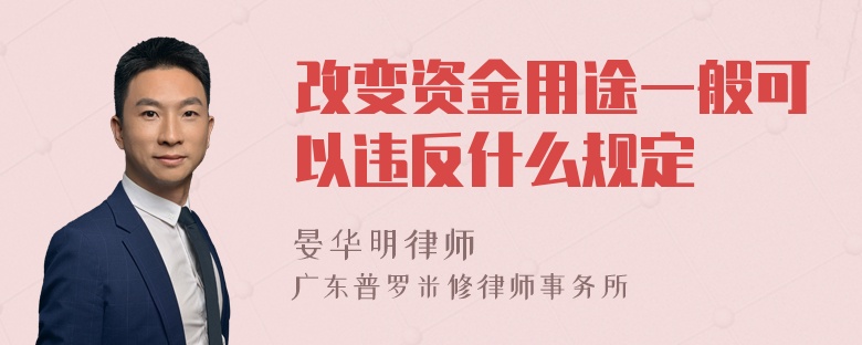 改变资金用途一般可以违反什么规定