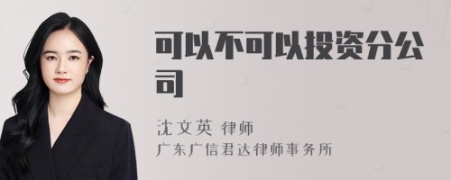 可以不可以投资分公司