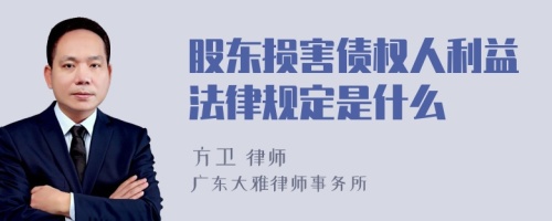 股东损害债权人利益法律规定是什么