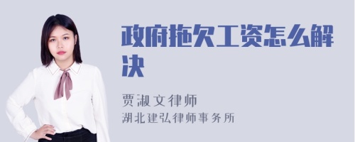 政府拖欠工资怎么解决