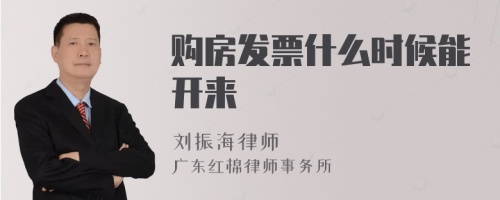 购房发票什么时候能开来