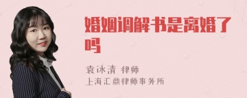 婚姻调解书是离婚了吗