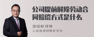 公司提前解除劳动合同赔偿方式是什么