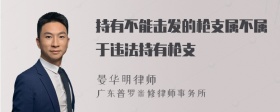 持有不能击发的枪支属不属于违法持有枪支