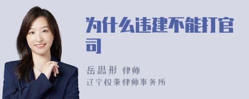 为什么违建不能打官司