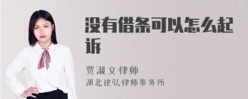 没有借条可以怎么起诉