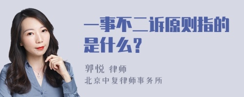 一事不二诉原则指的是什么？