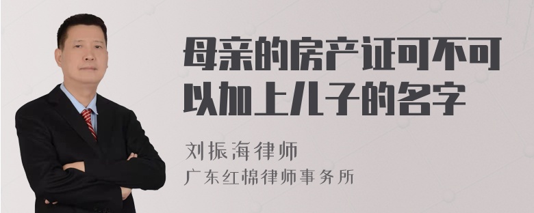 母亲的房产证可不可以加上儿子的名字