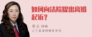 如何向法院提出离婚起诉？