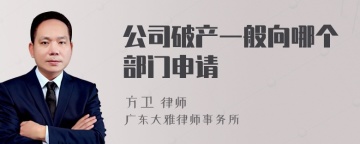 公司破产一般向哪个部门申请