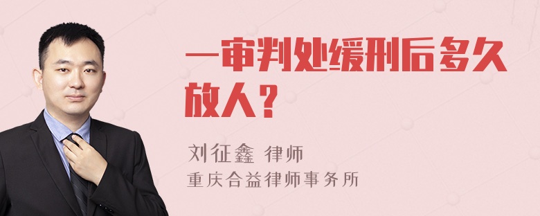 一审判处缓刑后多久放人？