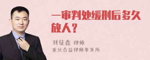 一审判处缓刑后多久放人？