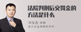 法院判刑后交罚金的方法是什么