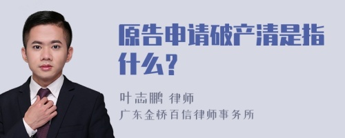 原告申请破产清是指什么？