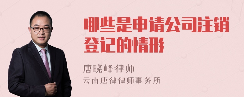 哪些是申请公司注销登记的情形