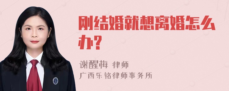 刚结婚就想离婚怎么办?