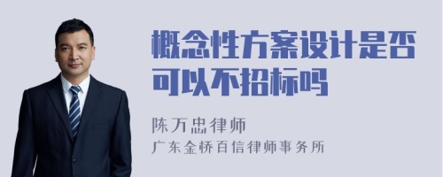 概念性方案设计是否可以不招标吗