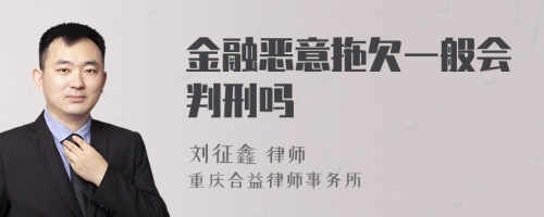 金融恶意拖欠一般会判刑吗