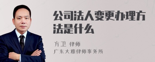 公司法人变更办理方法是什么