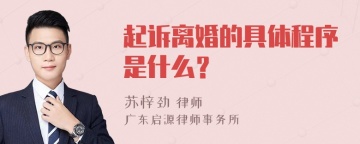 起诉离婚的具体程序是什么？