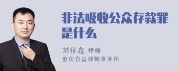 非法吸收公众存款罪是什么