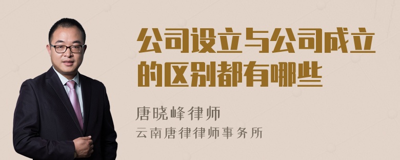 公司设立与公司成立的区别都有哪些